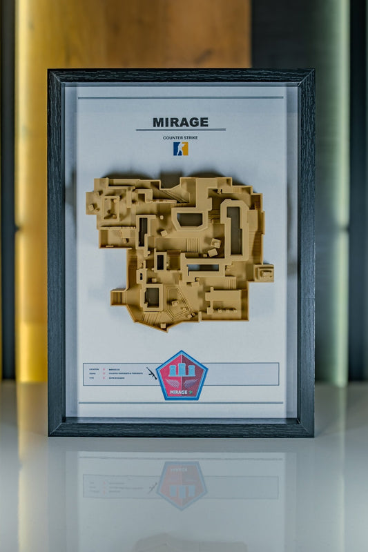 Mirage – Trójwymiarowa mapa Counter‑Strike w ramie Czarny - DropMarket