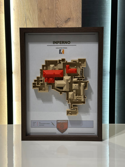Inferno – Trójwymiarowa mapa Counter‑Strike w ramie