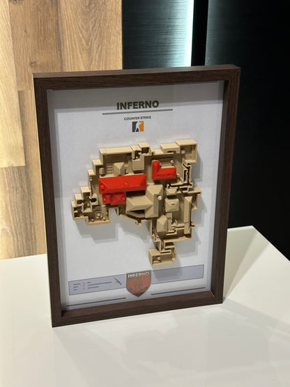 Inferno – Trójwymiarowa mapa Counter‑Strike w ramie