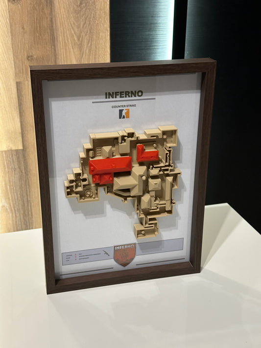 Inferno – Trójwymiarowa mapa Counter‑Strike w ramie