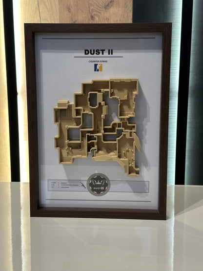 Dust 2 – Trójwymiarowa mapa Counter‑Strike w ramie