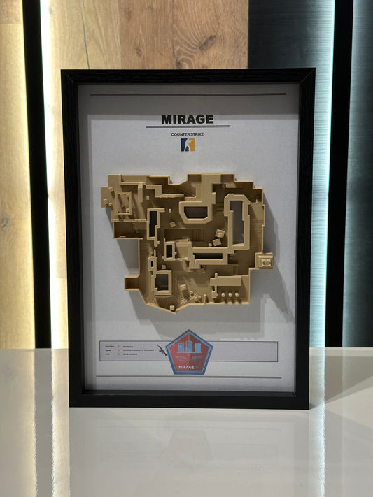 Mirage – Trójwymiarowa mapa Counter‑Strike w ramie
