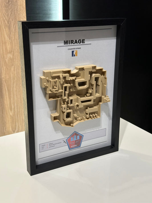 Mirage – Trójwymiarowa mapa Counter‑Strike w ramie