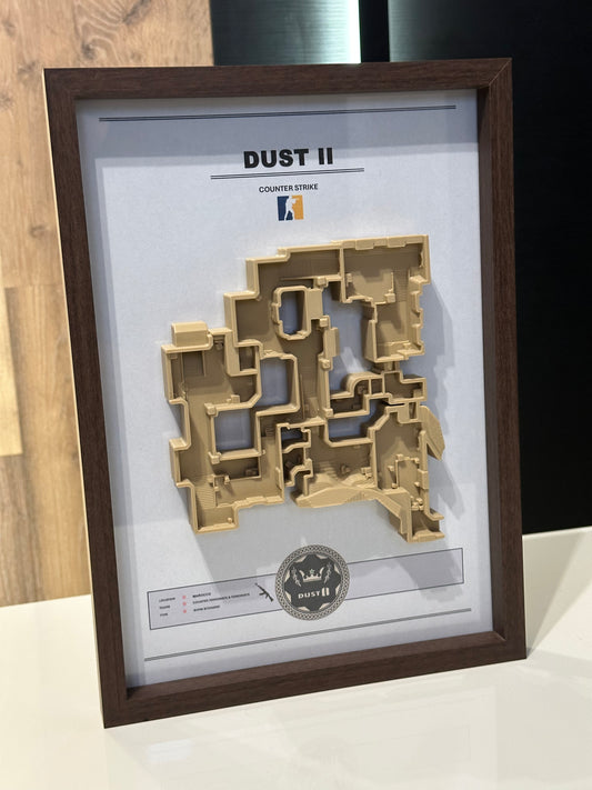 Dust 2 – Trójwymiarowa mapa Counter‑Strike w ramie