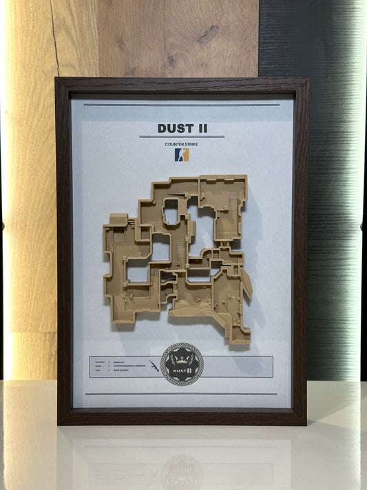 Dust 2 – Trójwymiarowa mapa Counter‑Strike w ramie Brąz - DropMarket