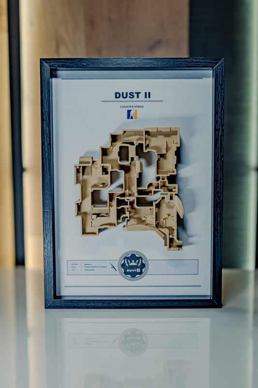 Dust 2 – Trójwymiarowa mapa Counter‑Strike w ramie Czarny - DropMarket
