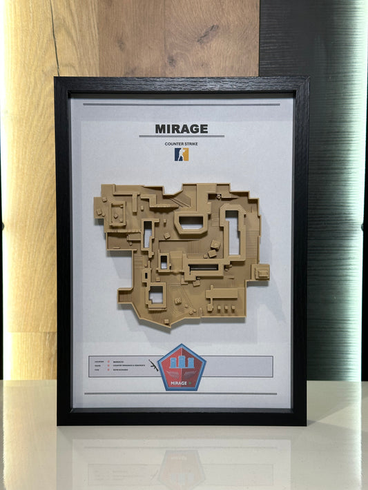 Mirage – Trójwymiarowa mapa Counter‑Strike w ramie Czarny - DropMarket