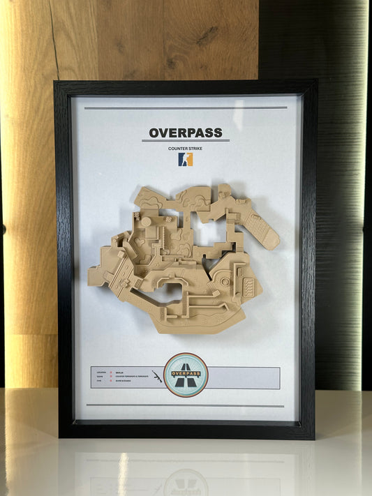 Overpass – Trójwymiarowa mapa Counter‑Strike w ramie Czarny