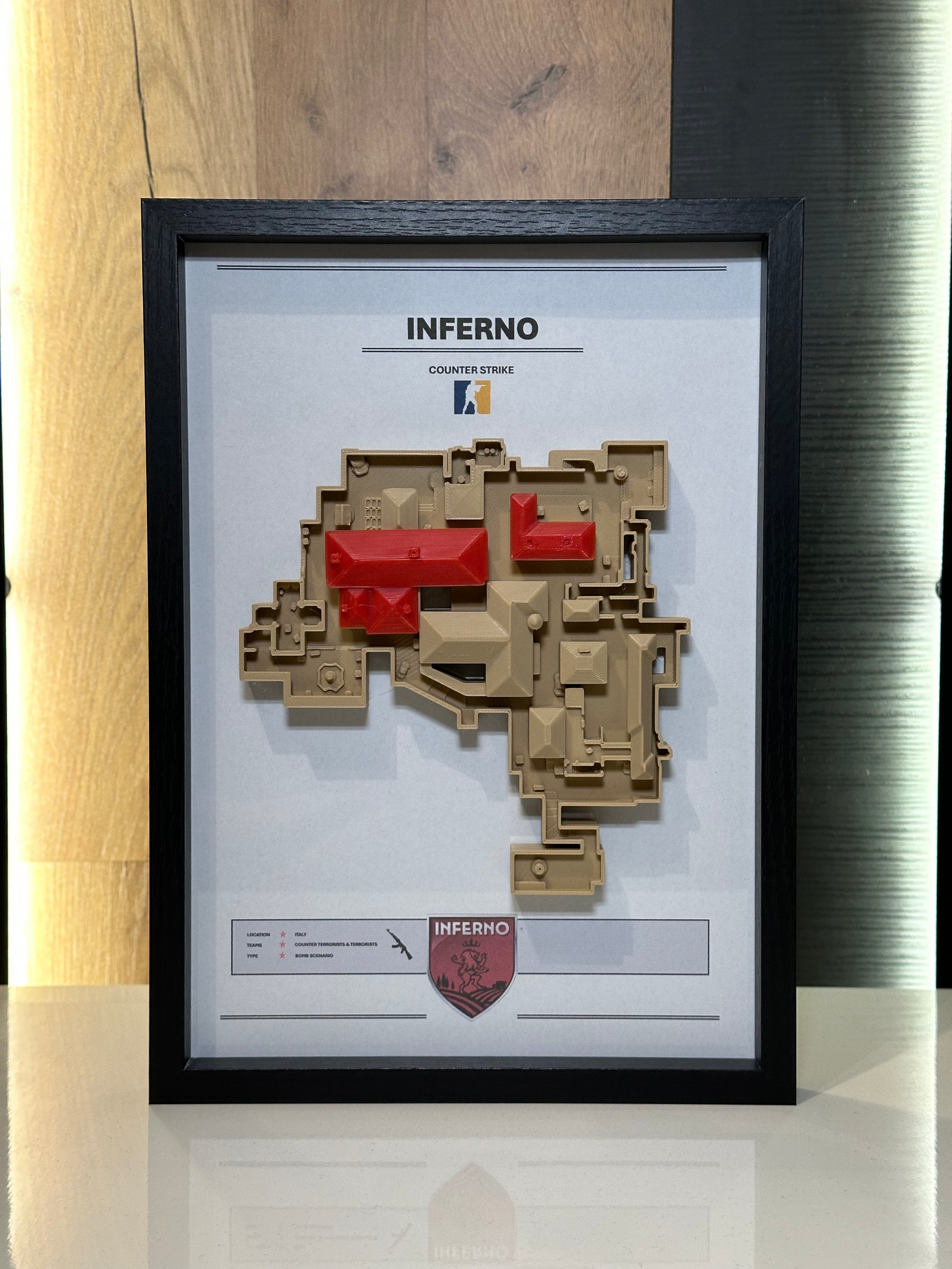 Inferno – Trójwymiarowa mapa Counter‑Strike w ramie Czarny - DropMarket