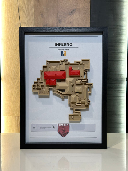 Inferno – Trójwymiarowa mapa Counter‑Strike w ramie Czarny - DropMarket