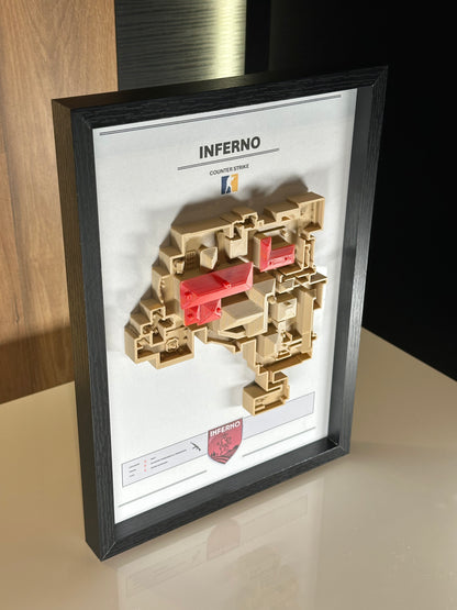 Inferno – Trójwymiarowa mapa Counter‑Strike w ramie Czarny - DropMarket