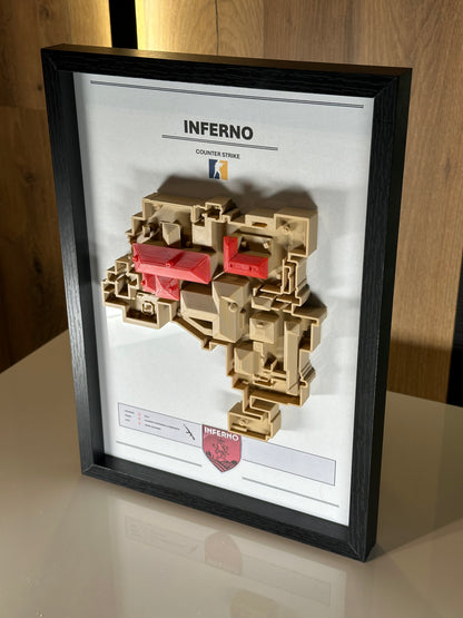 Inferno – Trójwymiarowa mapa Counter‑Strike w ramie Czarny - DropMarket