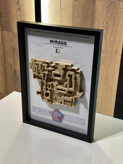 Mirage – Trójwymiarowa mapa Counter‑Strike w ramie Czarny - DropMarket
