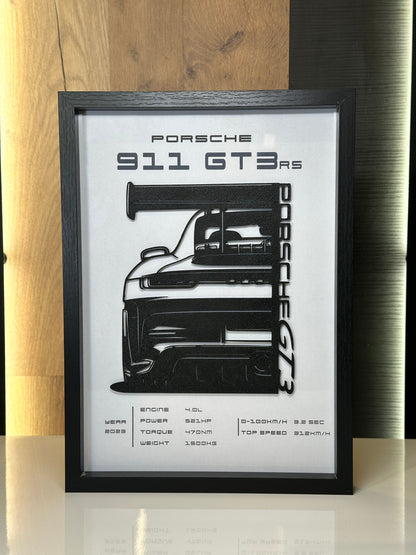 Porsche 911 GT3 RS - Obraz 3D | Nowoczesna dekoracja dla fanów motoryzacji